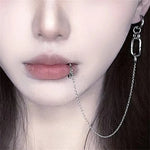 Load image into Gallery viewer, Cool Style Fake Piercing Lip Clip Earring Punk Chain Linked Earrings Hinged Lip Ring For Women Men Fashion Jewelry Accessories