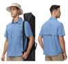 Men's UPF 50+ Fishing Shirts Casual Cargo Hiking Camping Shirt Breathable Button Down Tactical Shirts Men's Blouse Outdoor