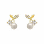 Load image into Gallery viewer, New Design Petite Cherry Delicate Stud Earrings For Women Lovely Cute Zircon Rhinestone Bow Bowknot Earring Usual Jewelry Gifts