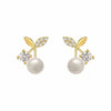New Design Petite Cherry Delicate Stud Earrings For Women Lovely Cute Zircon Rhinestone Bow Bowknot Earring Usual Jewelry Gifts
