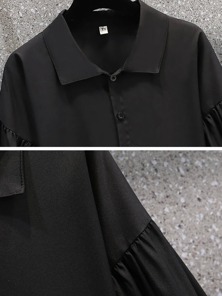 Plus Size Dresses Women Autumn 2024 New Arrival Long Sleeve Black T Shirt Dress Women Korean Style Large Size Dresses Female