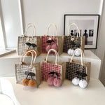 Load image into Gallery viewer, Retro Braided Pattern Jute Tote Bag Large Capacity Grocery Bag Women Handbag Beach Organizer Portable Shopping Bag Lunch Bag