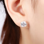 Load image into Gallery viewer, New Fine 925 Sterling silver diamond stud earrings for women fashion Charms party wedding classic jewelry Holiday gifts