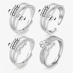Load image into Gallery viewer, Anti Stress Anxiety Silver Ball Rings 925 Women Men Spinner Fidget Rings Vintage Gold Couple Anillos Jewelry Free Shipping Gift