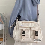 Load image into Gallery viewer, Korean Fashion Nylon Bag Letter Print Multipockets Shoulder Bag For Women Men Unisex Crossbody Bags School Messenger Bag Book