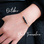 Load image into Gallery viewer, Healing Crystal Bracelet, Raw Black Tourmaline Bracelet, Gift for Mom, Chakra Jewelry, Gift for Friend, October Birthstone