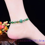 Load image into Gallery viewer, Jade Flower Anklets for Women Jewelry Gifts Green Talismans Gemstone Gemstones Men Luxury Designer Gift Natural Fashion Real