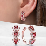 Load image into Gallery viewer, Huitan Luxury Trendy Blue Cubic Zirconia Hoop Earrings Wedding Party Elegant Accessories for Women Anniversary Gift New Jewelry