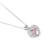 Load image into Gallery viewer, 1PC Pink Heart Pendant Necklace for Women Lovers Rhinestione Clavicle Chain Chocker Female Cute Crystal Moonstone Jewlery Gifts