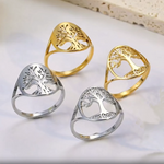Load image into Gallery viewer, Skyrim Stainless Steel Tree of Life Ring for Women Vintage Amulet Finger Rings Jewelry Mother's Day Gift 2024