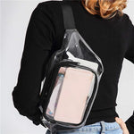 Load image into Gallery viewer, Women Pvc Waist Belt Bag Fanny Pack Hip Bum Bag Clear Transparent Chest Pouch Bag Beach Travel Banana Hip Zipper Running Bag