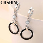 Load image into Gallery viewer, CHSHINE 925 Sterling Silver Circle Ring Earrings For Lady Lovers Banquet Party Jewelry