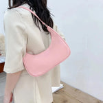 Load image into Gallery viewer, Fashion Simplicity Solid Color Shoulder Bag Women Underarm Bag Ladies Top-handle Clutches Black Beige White Pink Handbag Pouch