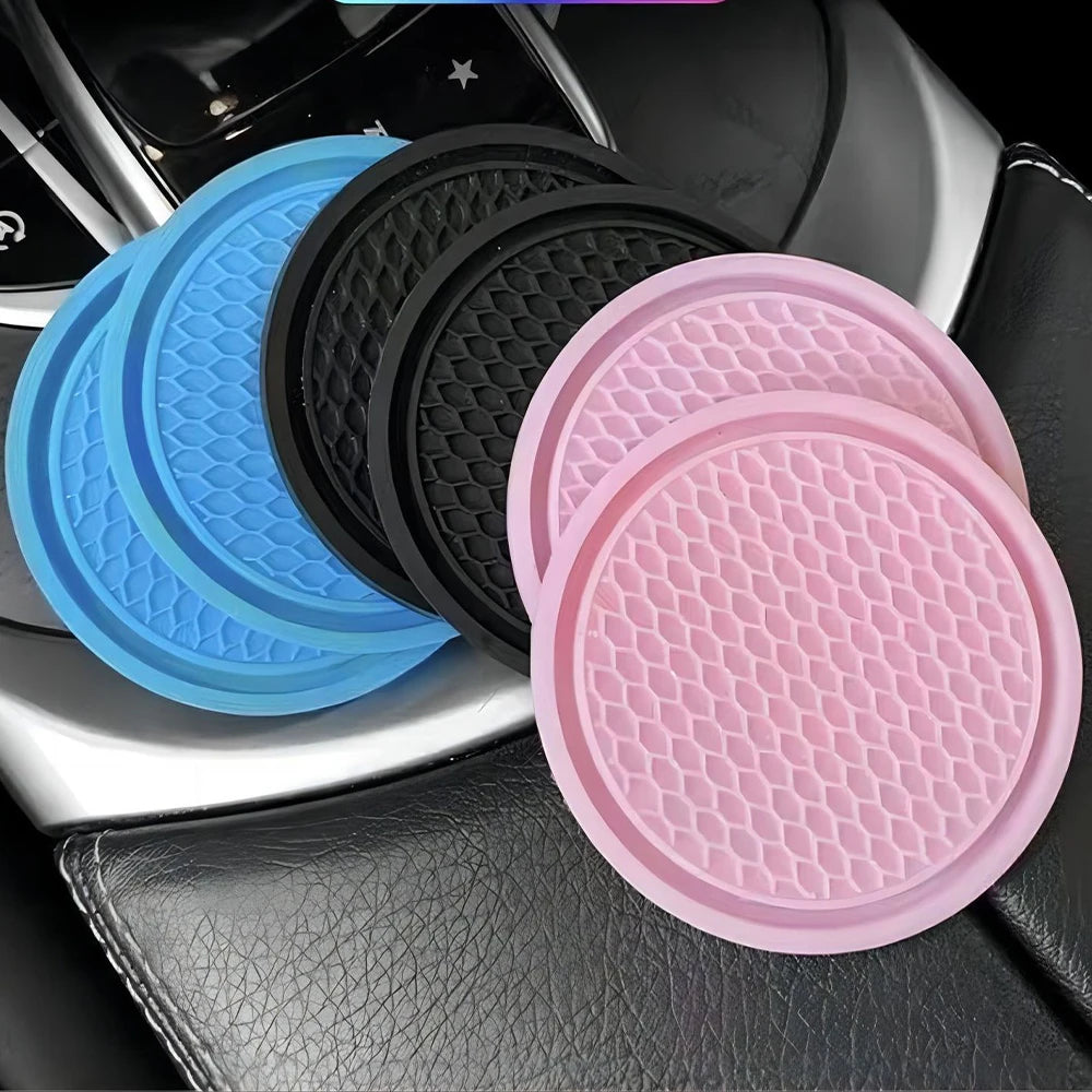 2PCS Car Cup Coasters Travel Cup Holder Universal Non-Slip Cup Holders Embedded In Ornaments Coaster Car Interior Accessories