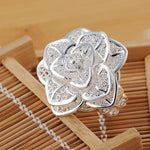 Load image into Gallery viewer, 925 sterling silver wedding retro woman 45CM 18inch Necklace Earring open Ring fashion fine jewelry Set Christmas gift