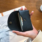 Load image into Gallery viewer, Leather Mini Envelope Change Pocket Simple Buckle Cowhide Large Capacity Card Bag Women's Coin Wallet Bank Card Earphone Bag