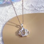 Load image into Gallery viewer, Fashion Jewelry Stainless Steel Beautiful Crown Set with Zircon Women's Necklace