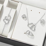 Load image into Gallery viewer, Fashionable New Silver Color Double Love Jewelry Set for Women's Birthday Party and Banquet Gift Accessories