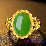 Load image into Gallery viewer, Green Jade Ring Gifts Natural Amulet Women 925 Silver Zircon Crystal Gemstone Men Chalcedony Jewelry Charm Fashion