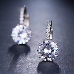 Load image into Gallery viewer, LXOEN Fashion 10 Colors AAA CZ Hoop Earrings For Women Silver Color Crystal Girl Hoops Jewelry Gift Wholesale brinco bijoux