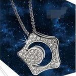 Load image into Gallery viewer, Star hollow moon shine rhinestones crystal necklace weater chain fashion jewelry dropshipping quality birthday girls lover gifts
