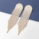 Load image into Gallery viewer, Luxurious Crystal Tassel Drop Earring For Women, Silver Color Rhinestone Earrings, Fashion Party Jewelry Trendy Accessories