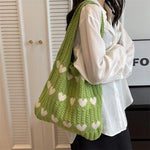 Load image into Gallery viewer, Knitted Handbags Female Large Capacity Totes Women's Shoulder Bag Summer Beach Bag Purses Casual Hollow Woven Shopping
