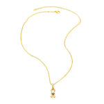 Load image into Gallery viewer, FLOLA Lovely Pink Crystal Princess Necklaces for Women Girls Copper Opal Crystal Mermaid Necklaces Small CZ Jewelry Gifts nker79