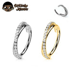 Load image into Gallery viewer, G23 Titanium Hinged Segment Ring Cartilage Hoops Double Row Helix Piercing Jewellery Conch Ring Septum Ring Tragus Daith Earring