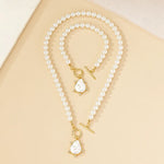 Load image into Gallery viewer, Irregular Imitation Pearl Pendant Bracelet Necklace Set For Women's Collarbone Chain Holiday Party Gift Fashion Jewelry AS007