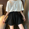 5Xl Summer Shorts Skirts Women Elastic High Waist Casual Wide Leg Shorts Korean A Line Loose Mini Skirt Black Short Pants