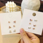 Load image into Gallery viewer, Sanrio Hello Kitty 925 Sterling Silver Earrings Korean Cute Girl Earrings Set All-matching Earrings Good Friend Birthday Gift