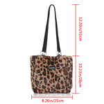 Load image into Gallery viewer, Ladies Women Girls Leopard Printed Shoulder Bag Soft Fluffy Plush Handbag Winter Tote Bag Crossbody Messenger Bag