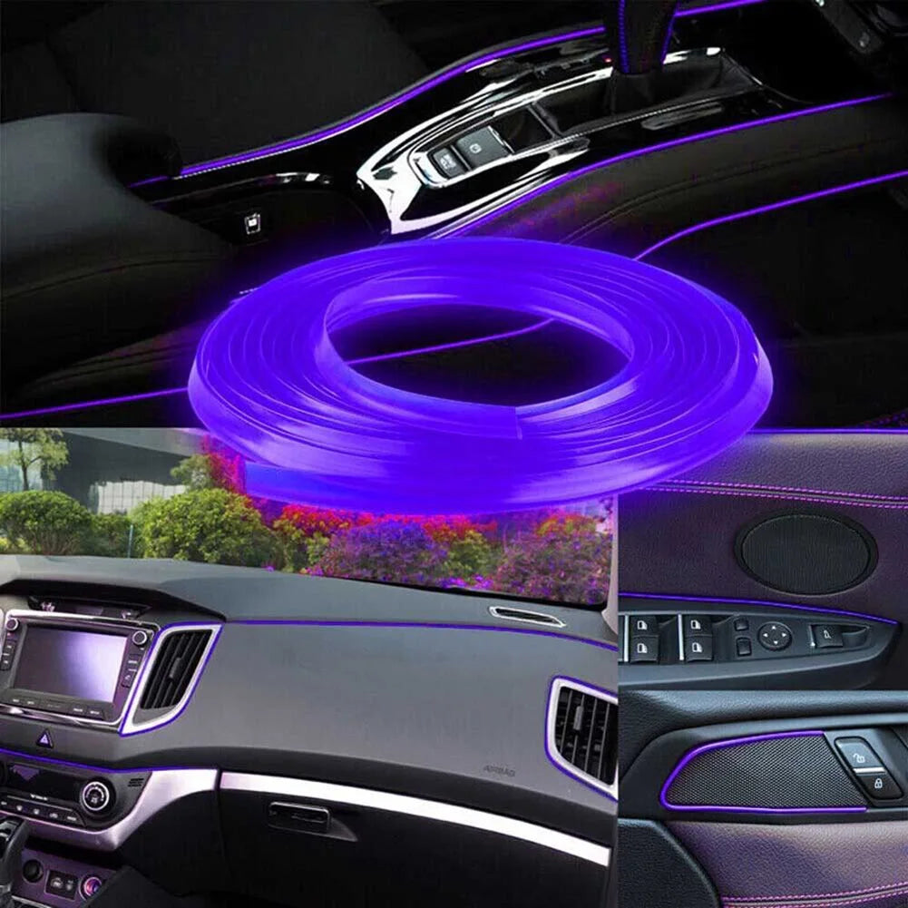 1pc Car Moulding Trims Interior Accessories Purple Silicone 5M Length 5m Car Cover Trim Car-Styling High Quality
