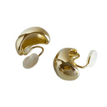Load image into Gallery viewer, Amz Hot Sale Chunky Metal Coil Clip on Earrings Smooth Oval Round Gold Plated Non Pierced Earrings Trendy Jewelry for Women Gift