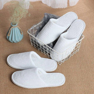 Unisex Disposable Slides Home Travel Sandals Men Women Hotel Slippers Coral Fleece Slippers Hospitality Guest Footwear One Size