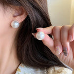Load image into Gallery viewer, Diameter 15 Mm Minimalism White Simple Round Simulated Pearl Clip on Earrings No Pierced for Women Wedding Party Jewelry