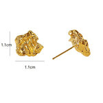 Load image into Gallery viewer, Nugget stud earrings for women stainless steel small irregular earrings minimalist elegant stainless steel jewelry