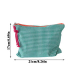 Load image into Gallery viewer, Makeup Storage Bag Fashion Contrast Color Storage Bag Purses Cotton Zipper Pouch Women Plaid Portable Travel Cosmetic Bag