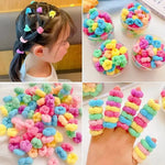 Load image into Gallery viewer, 50/100Pcs Children Solid Color Grid Wave Elastic Hair Bands Baby Girls Scrunchie Rubber Bands Kid Sweet Cute Hair Accessories