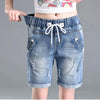 Summer Cuffs Ripped Jeans Woman Elastic Waist Lace Up Shorts With Holes Femme Plus Size Casual Harem Pants Mujer Korean Style
