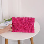 Load image into Gallery viewer, Corn Husk Weave Clutch Bag Women Ladies Fashion Simple Solid Straw Clutch Bag Evening Summer Casual Vacation Large Purse Woman