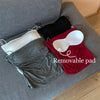 Korean Style Women Tank Tops Spaghetti Strap Camisole Solid Color Push Up Padded Tank Top Cups Sports Vest Tops Summer Camis