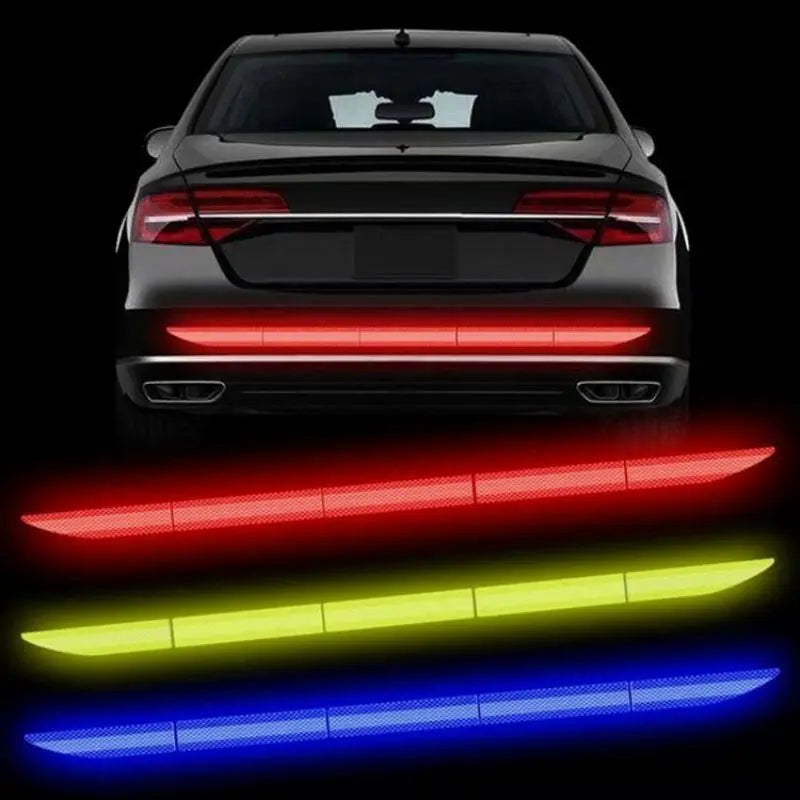 5pcs/set Car Reflective Stickers Rear Trunk Reflector Car Driving Safety Warning Mark Auto Body Waterproof Decal 90cm