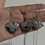Load image into Gallery viewer, Romantic Heart Locket Pendant Openable Female Silver Color Stainless Steel Photo Frame Charm Necklace for Women Men Jewelry Gift