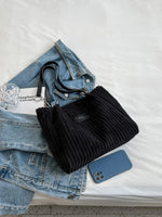 Load image into Gallery viewer, Large-Volume Collage Corduroy Tote Bag Casual Retro Double-Hand Shoulder Bag