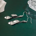 Load image into Gallery viewer, Fanqieliu High-quality 925 Silver Needle Jewelry Original Two Leafs Drop Earrings For Women New Fashion FQL23548