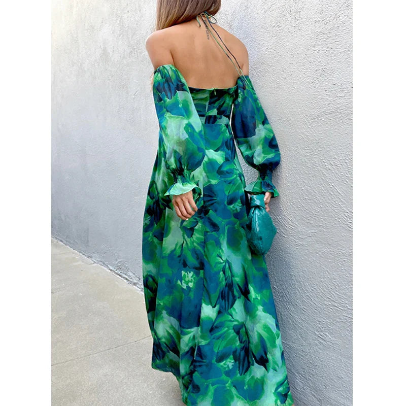 Dark Green Monokini Swimsuit Rainforest Leaves and Floral Print Bathing Suit Hawaii Ladies Swimming Clothing Beach Swimwear