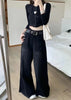 Hot Girl Baggy Woman Pants Y2k Street vintage Washed To Make Old Jeans Straight Wide-Leg Denim Black Gothic Pants For Women