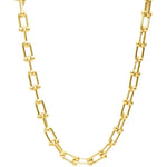 Load image into Gallery viewer, Golden Horseshoe Buckle U-shaped Necklace Bracelet Earrings Set for Women Stainless Steel Chain Fashion Popular Jewelry Set Gift